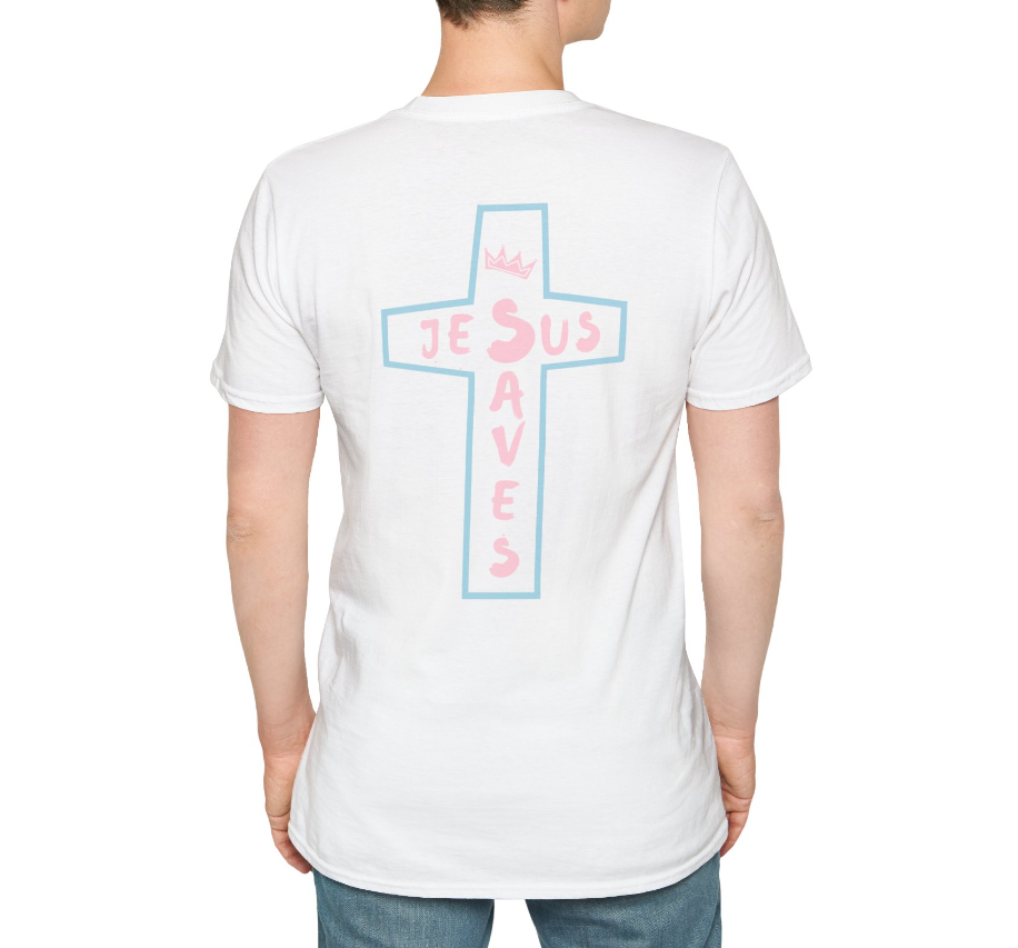 White Jesus Saves Tee
